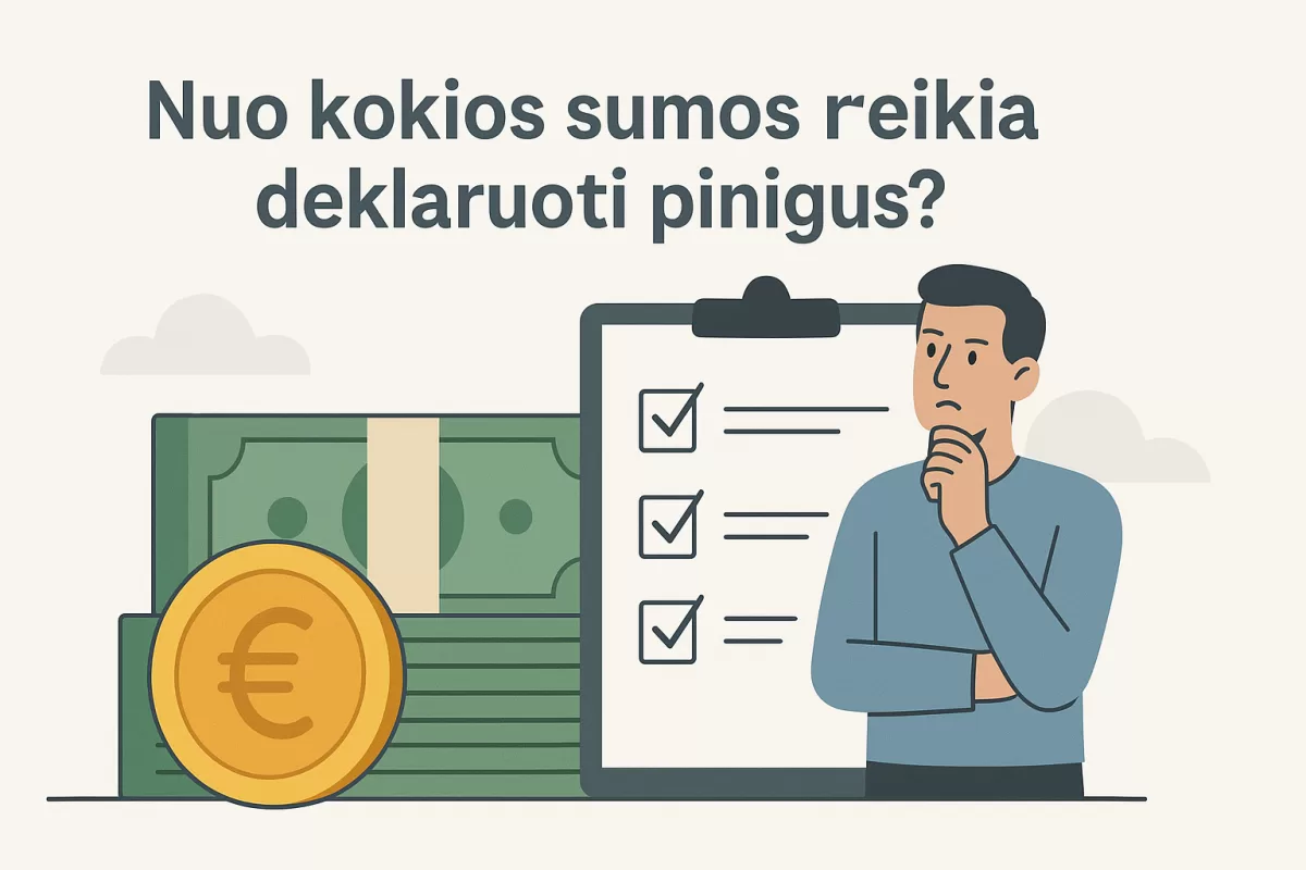Nuo kokios sumos reikia deklaruoti pinigus?